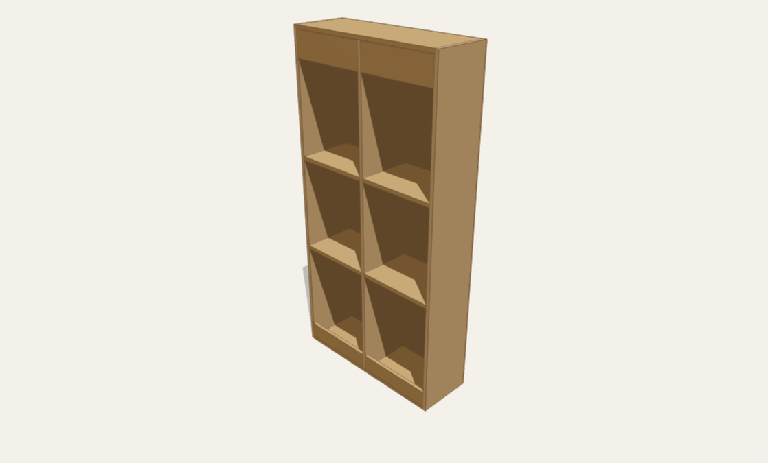 Frameless bookshelf
