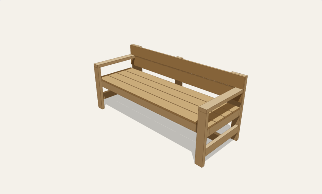 Modern park bench